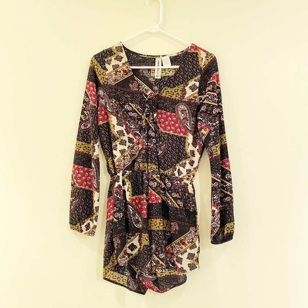 Paisley long sleeve romper Mimi chica